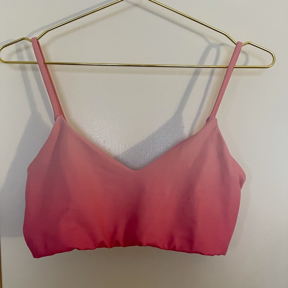 Pink Ombré beach riot sports bra.